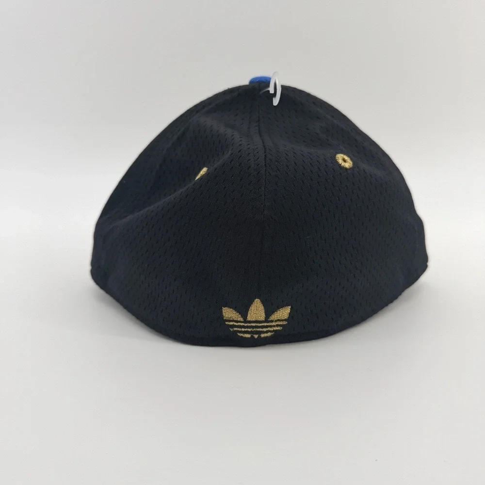 Adidas Orlando Magic Hat Mens 7 3/8 Black NBA Fitted Mesh Flat Brim Cap Retro